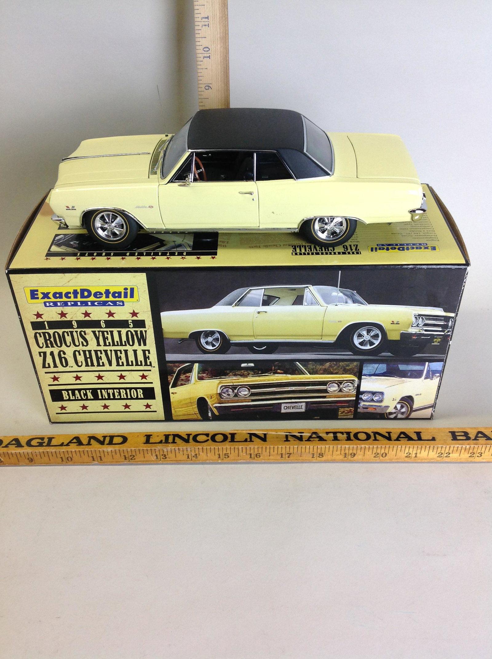 1965 Z16 Chevelle: Exact Detail Replicas, 1965 Crocus Yellow Z16 Chevelle black interior, 1:18