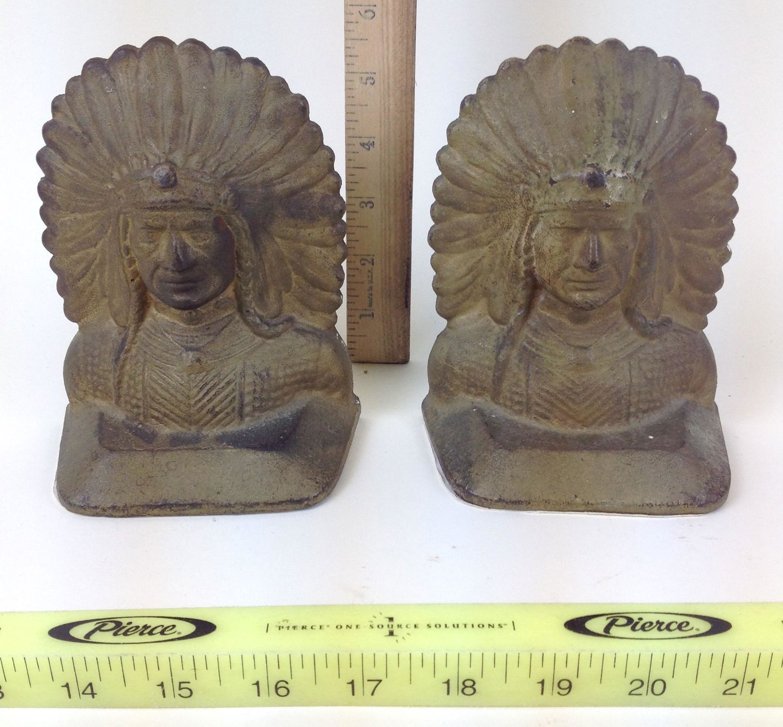 Native American Chief Cast Iron Bookends (1 of 2)