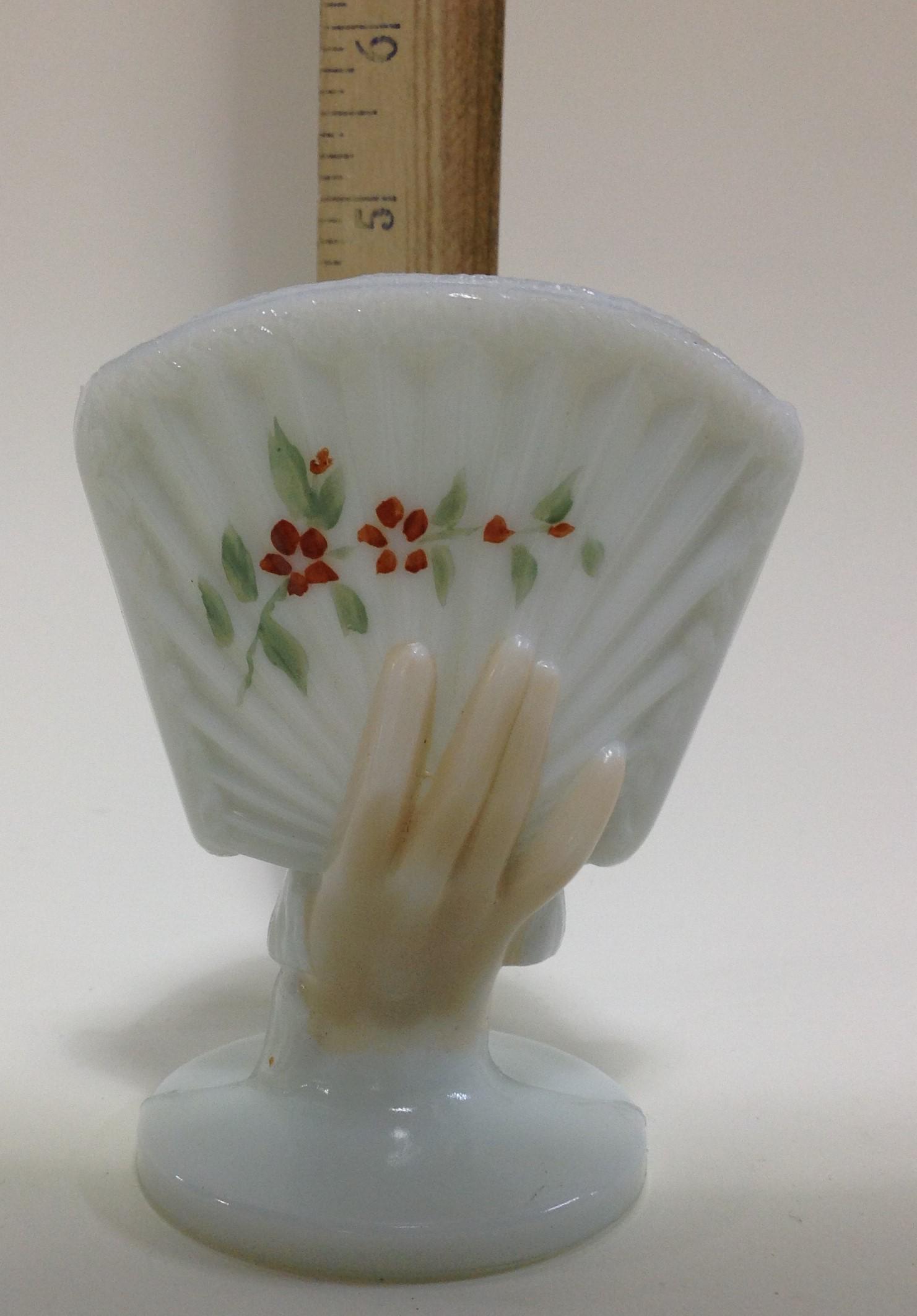 Victorian Opaque Glass Hand Calling Card Holder (1 of 2)