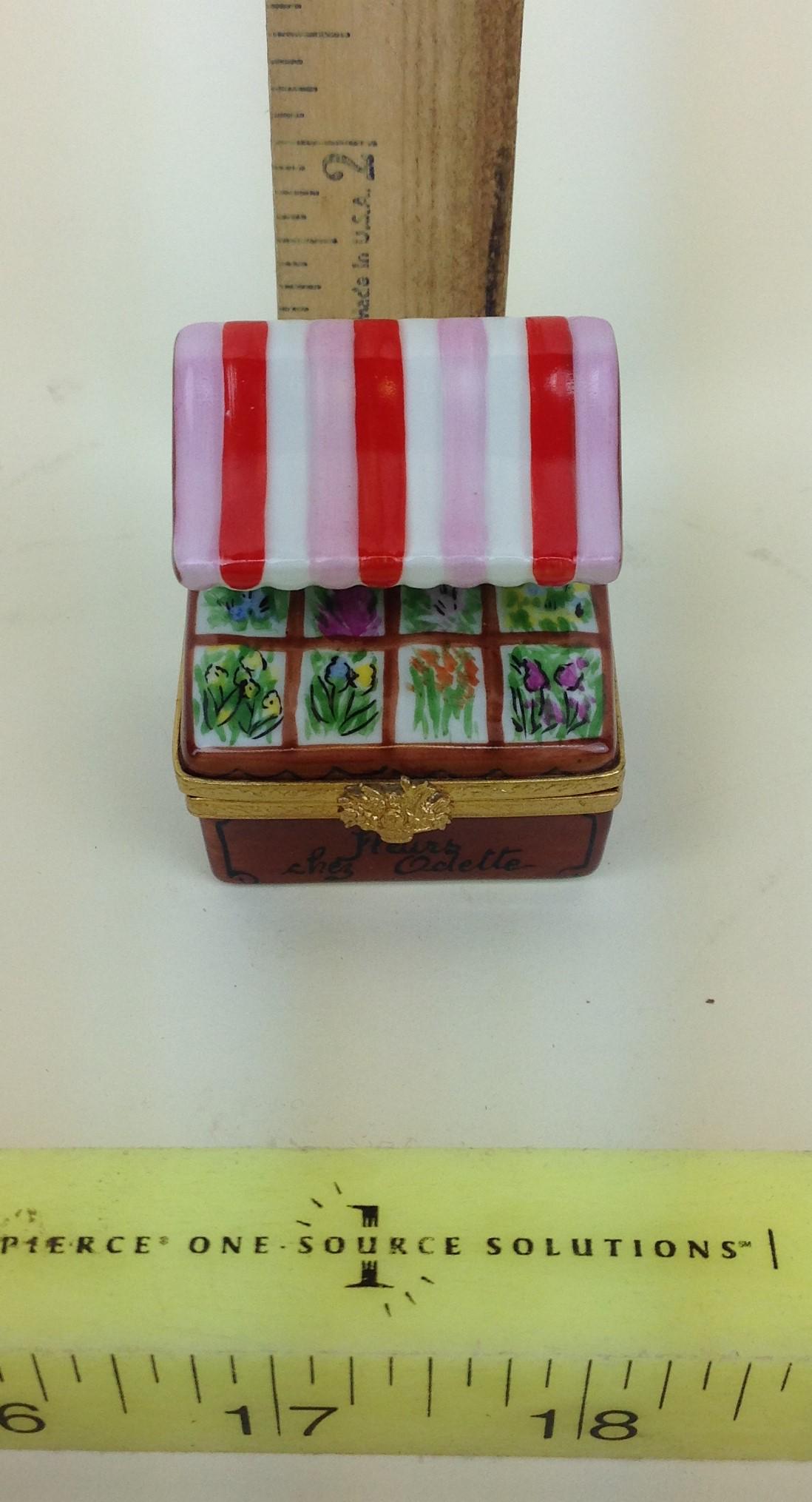 Limoges Porcelain Flower Stand Box Hand Painted (1 of 4)