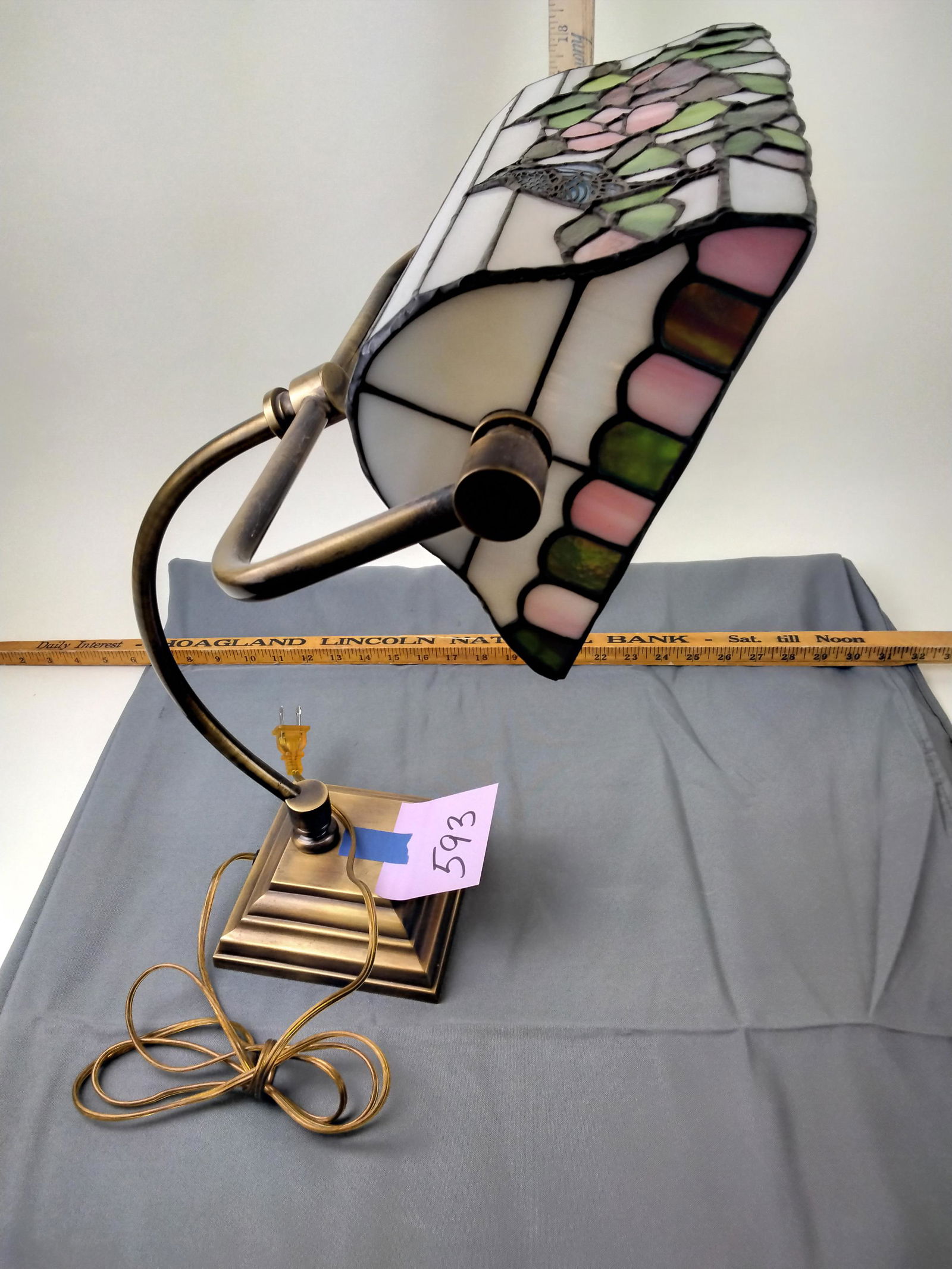 Contemporary Leaded Glass Desk Lamp (1 of 3)