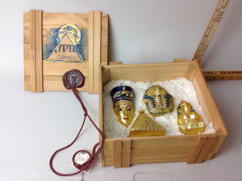 Kurt. S. Adler Polonaise Egyptian Christmas Ornament: A Kurt S. Adler Polonaise Egyptian Collection blown glass ornament set.