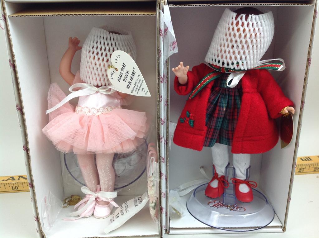 Effanbee (2) Dolls, Patsyette Holly Holiday and First: Effanbee Dolls (2), Patsyette Holly Holiday PY1307 and Patsyette First Recital E5-T09D-10-006, in original boxes