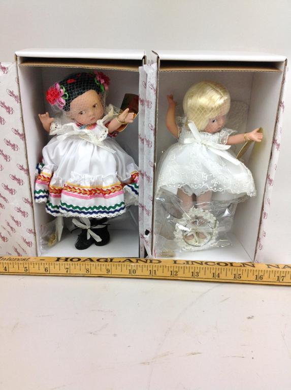 Effanbee (2) Dolls, Patsyette Mexico and Littlest Angel: Effanbee Dolls (2), Patsyette Mexico PY1407 and Littlest Angel PY1402, in original boxes