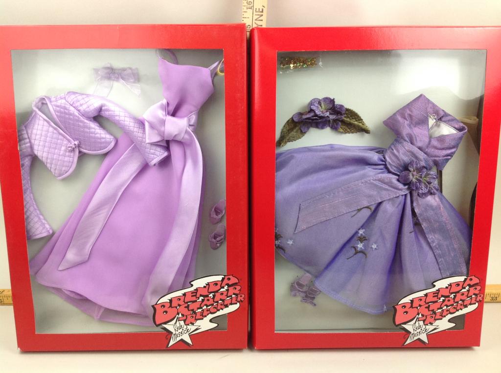 Effanbee Brenda Starr Reporter (2) Doll Accessories: Effanbee Brenda Starr Reporter (2) Doll Accessories, Lilac Luxuries BS8402 and Lilac Headliner MS8305, in original boxes