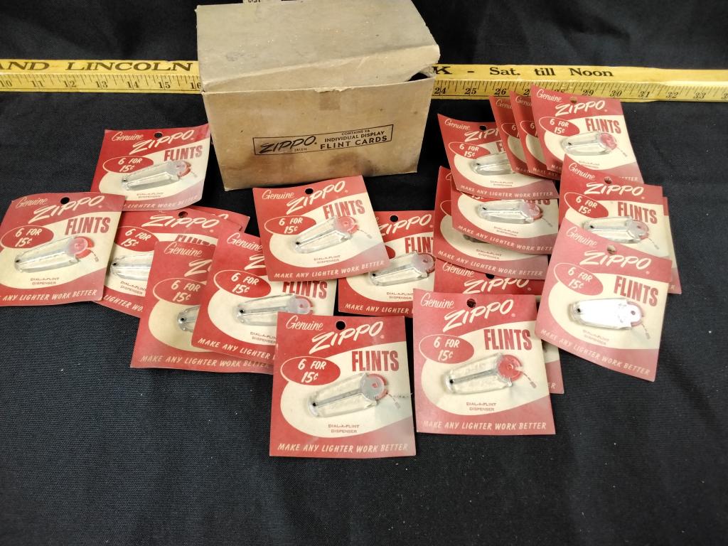 NOS Box of Zippo Individual Display Flint Cards (1 of 2)