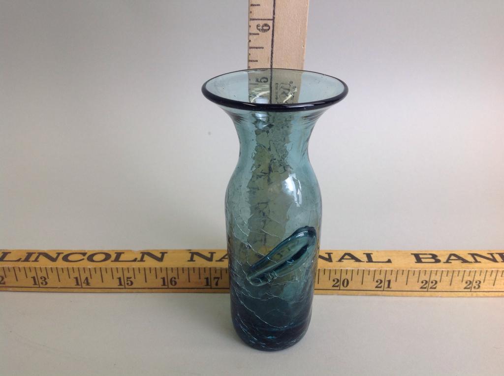 Blenko crackle glass vase (1 of 4)