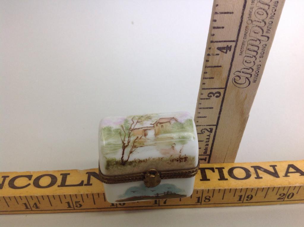Limoges Porcelain Box: A Limoges porcelain box. Good condition. Please review the images for condition and dimensions.