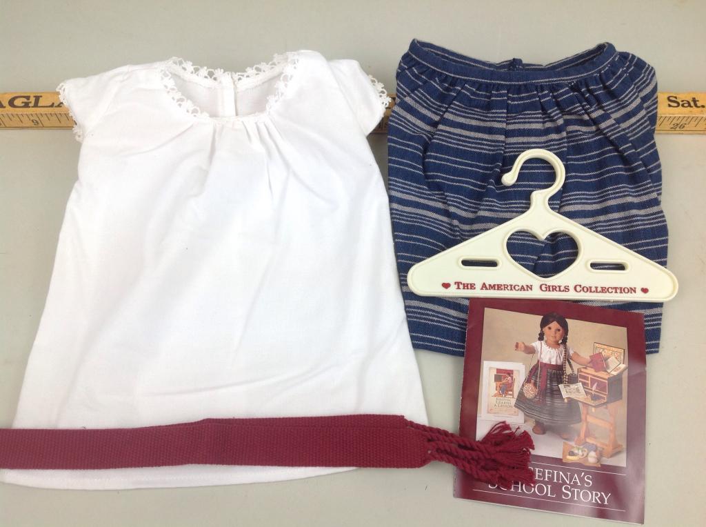 American Girl Josefina 'School' outfit: Blouse, skirt, sash, booklet All items in great condition