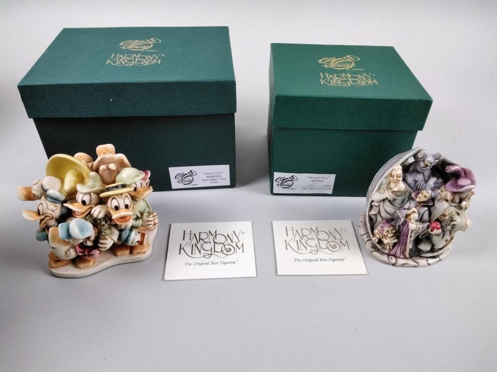 Harmony Kingdom Disney figures (x2): Feisty Fellow", "Wicked Ways