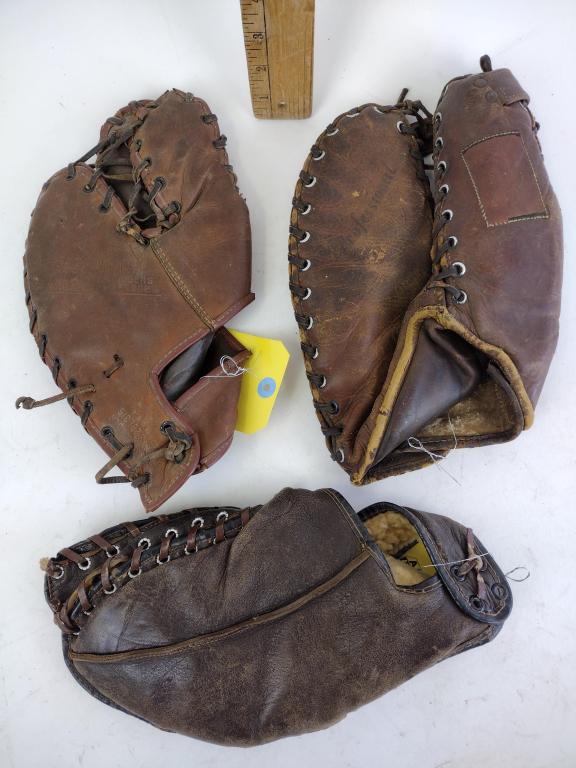 (3) Baseball Mitts (1 of 4)