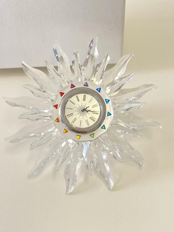 Swarovski Silver Crystal Solaris Table Clock (1 of 4)