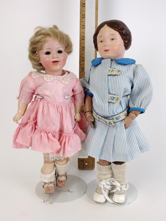 (2) Restored Dolls - Bisque & Composition: (2) Restored Dolls - Bisque & Composition