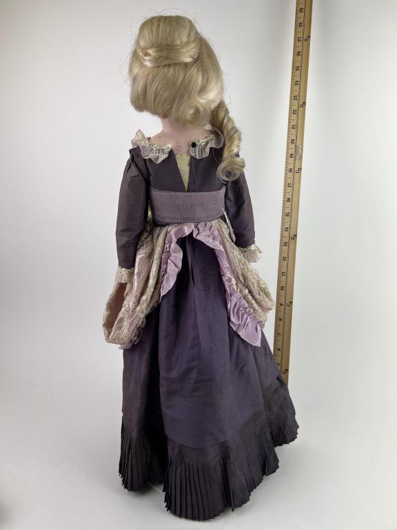 24" Bisque Doll w/Kid Body & Old Dress: 24" Bisque Doll w/Kid Body & Old Dress