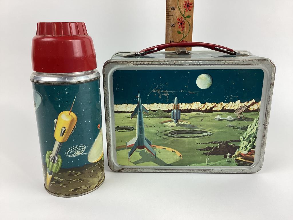 Vintage Outer Space Themed Lunch Box W/thermos Auction