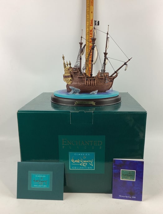 Walt Disney Classics Collection, Captain Hook's Ship The Jolly Roger Ceramic Sculpture Figurine, (1 of 4)