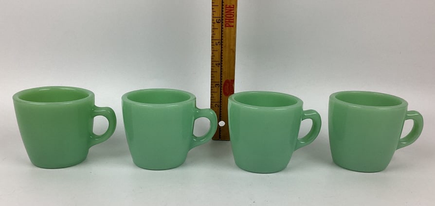 (4) Fire King Jadeite Restaurant Ware Coffee Cups G215 (1 of 4)