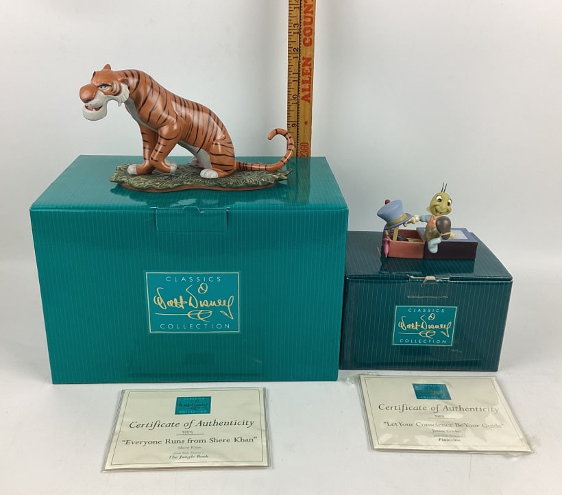 Walt Disney Classics Collection, Jiminy Cricket Let Your Conscience Be Your Guide Ceramic Figurine,: Walt Disney Classics Collection, Jiminy Cricket Let Your Conscience Be Your Guide Ceramic Figurine, Everyone Runs from Shere Khan The Jungle Book Shere Khan Ceramic Sculpture