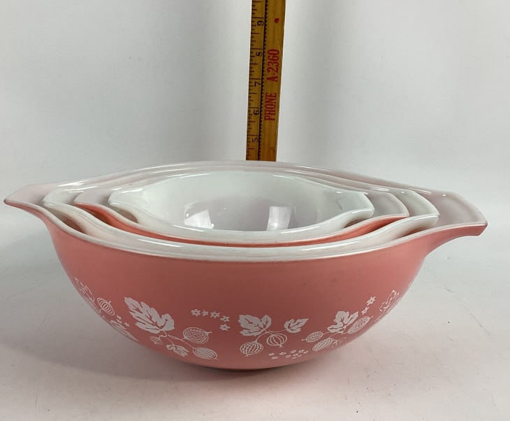 Gooseberry Pyrex Vintage Print Nesting Bowls 4 Piece Set (1 of 5)