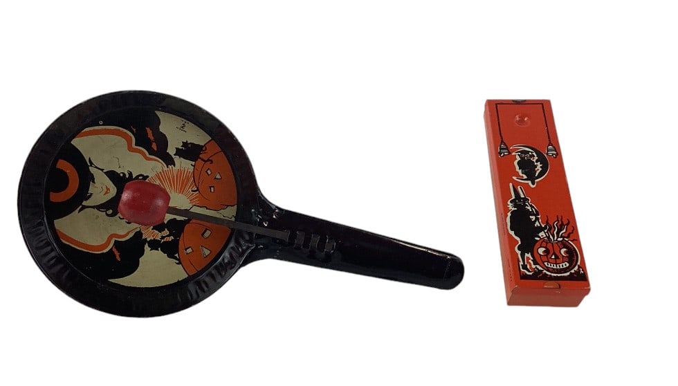 (2) Tin Litho Halloween Noisemakers (1 of 8)