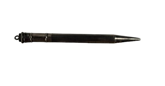 Henber Sterling Silver Mechanical Pencil: With chatelaine loop.