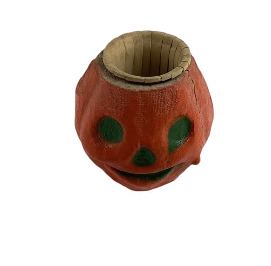 Antique Paper Mache Halloween Jack-O-Lantern Container (1 of 10)