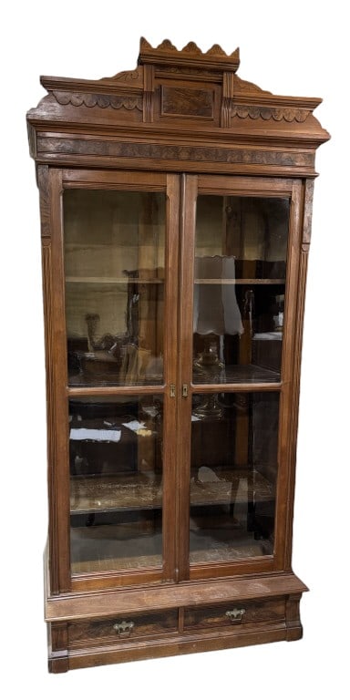 Victorian Eastlake Walnut Knock Down Bookcase (1 of 5)