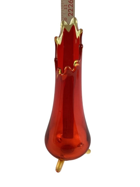 Mid Century L.E. Smith Amberina Swung Glass Vase (1 of 5)