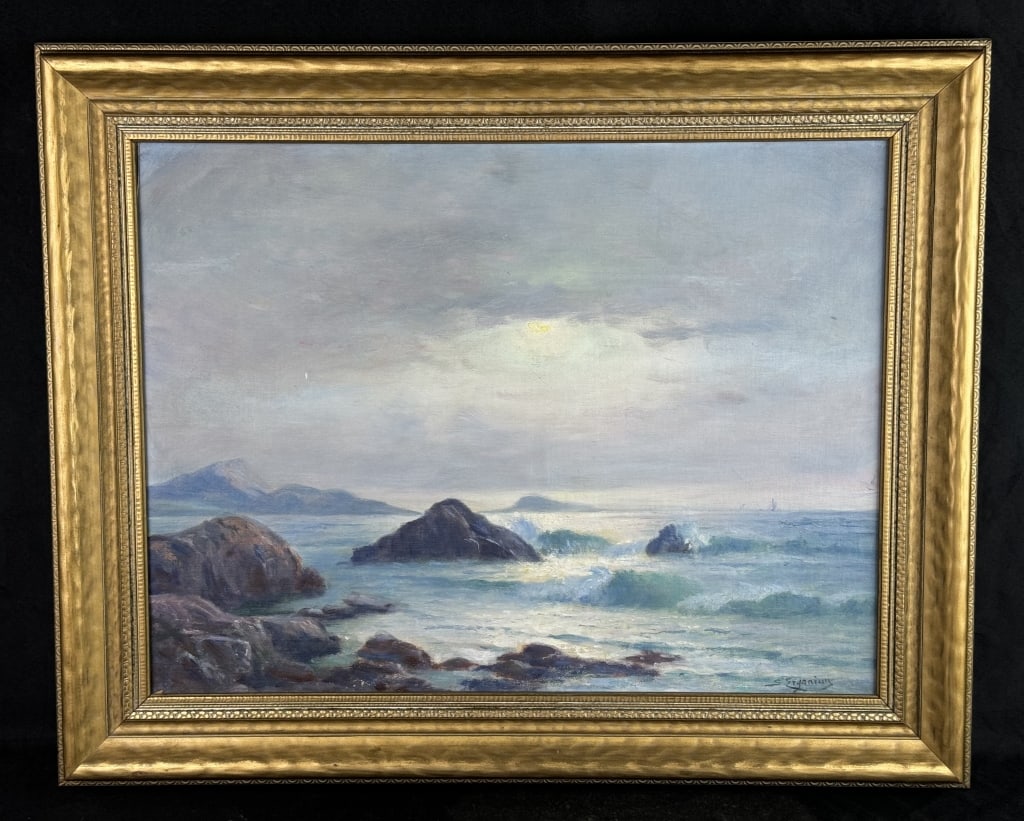 Sarkis Erganian Oil On Board Seascape Painting (1 of 3)