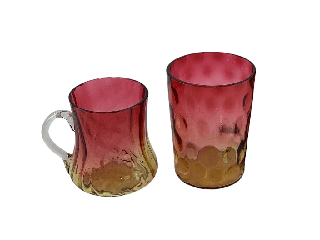 Victorian Amberina Glass Mug & Tumbler: Victorian Amberina Glass Mug & Tumbler