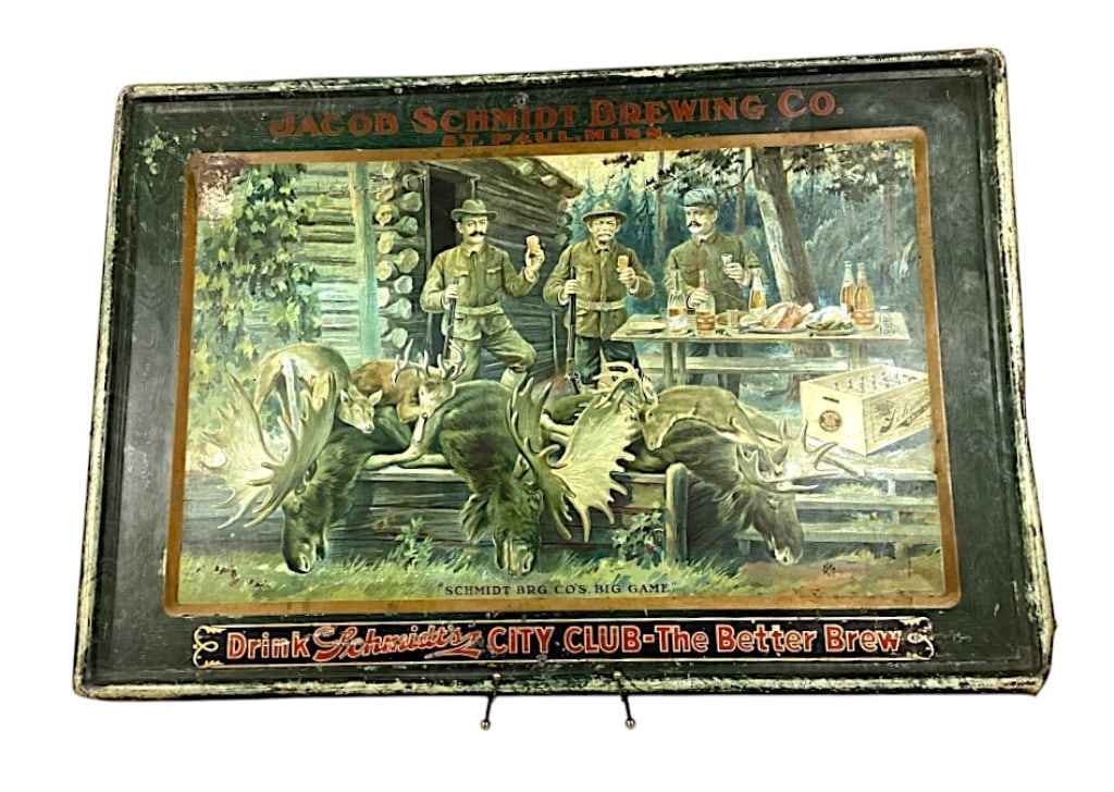Early Tin Litho Jacob Schmidt Brewing City Club Sign (1 of 16)