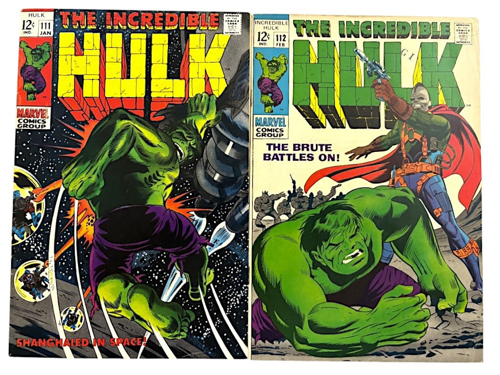 Hulk 111 & 112 Silver Age Marvel 1969 FN+/VF Comics (1 of 5)