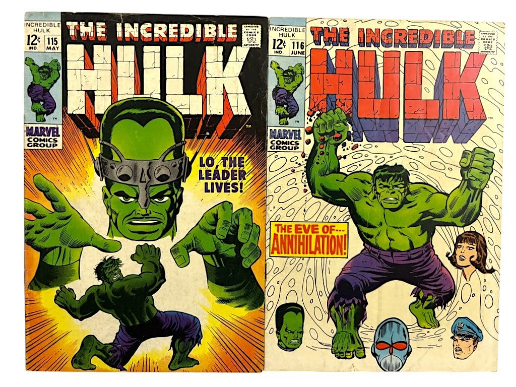 Hulk 115 & 116 vs The Leader Minor Keys 1969 FN Range (1 of 5)