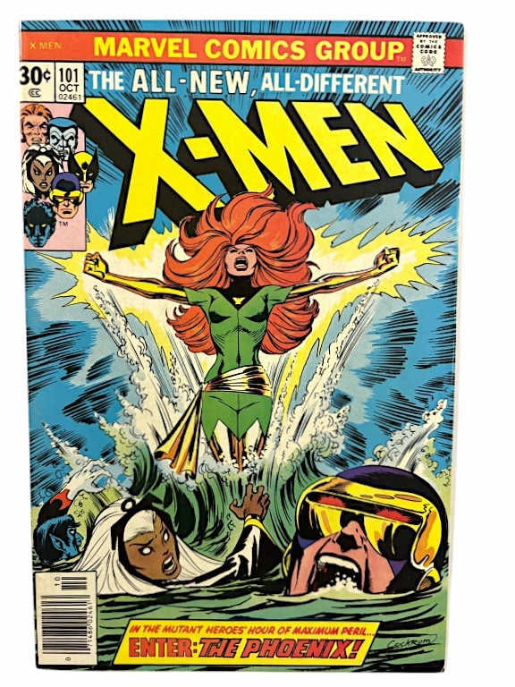 X-men 101 First Phoenix 1976 Key Comic VF+: X-men 101 First phoenix. 1976. Key comic book. This comic book appears to be in the VF+ condition, but has not been professionally graded, cleaned, or pressed.