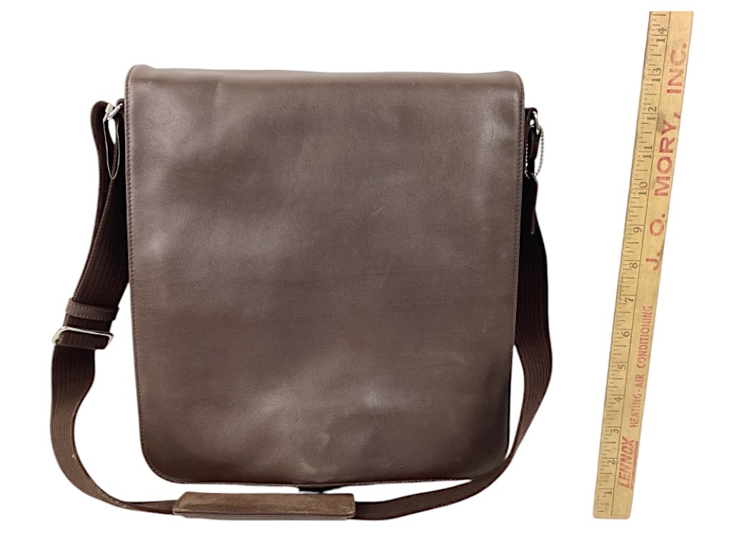 Coach, Brown Leather, Lg Messenger, Crossbody Bag (1 of 6)
