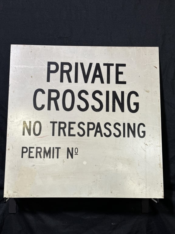 Railroad Private Crossing Metal Sign Vintage (1 of 2)