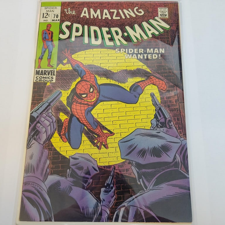Amazing Spider-man 70 First Vanessa Fisk FN/VF: Amazing Spider-man 70. Silver Age Marvel. 1969. First Vanessa Fisk/ Kingpins Wife. This comic book appears to be in the FN+/VF- condition range. This comic has not been cleaned, pressed, or profession