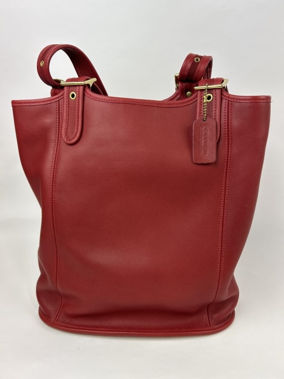 Coach, Red leather, Shoulder Strap, Tote Bag, w/og box (1 of 6)
