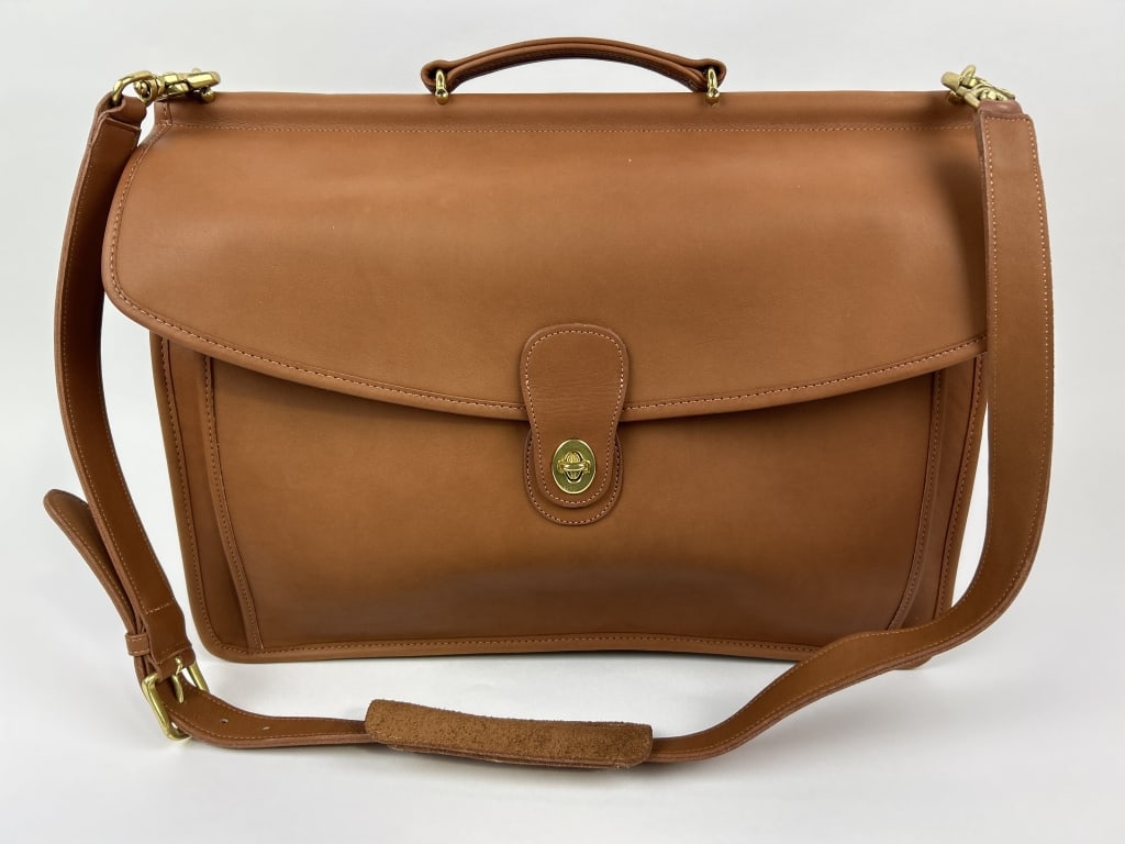 Coach, Beekman Brief Case, Tan Leather, Messenger Bag, w/box (1 of 8)