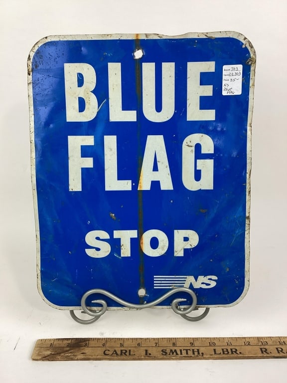 Norfolk Southern Blue Flag Stop Sign Railroad: Norfolk Southern Blue Flag Stop Sign Railroad
