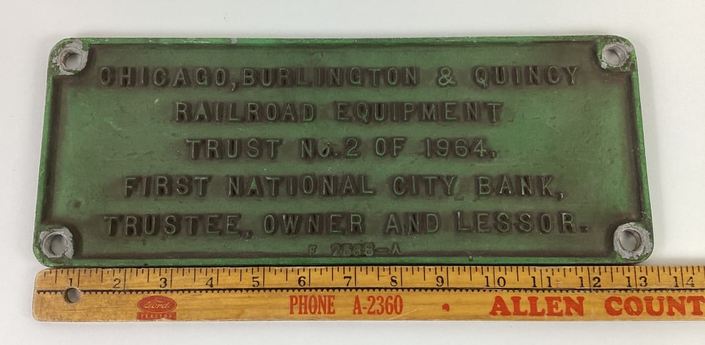 Aluminum Railroad Sign Chicago, Burlington & Quincy: Aluminum Railroad Sign Chicago, Burlington & Quincy