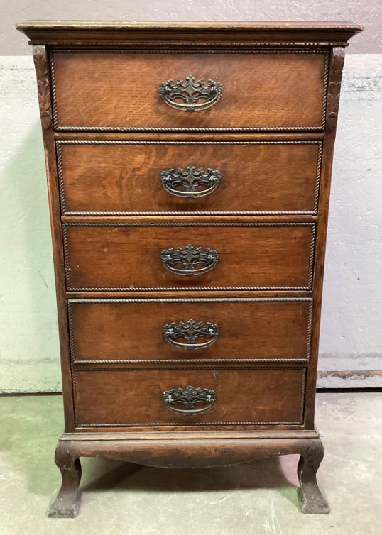 Victorian Oak Edison Cylinder Cabinet 5-Drawer (1 of 20)