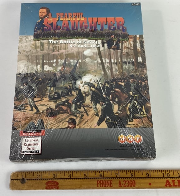 Civil War Game A Fearful Slaighter MMP Sealed: A Fearful Slaughter - The Battle of Shiloh 6-7 April, 1862. 2003 Multi-Man Publishing. Civil War Regimental Series #7-03. Sealed, unplayed.