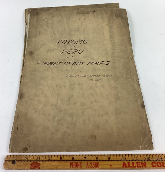 1918 Kokomo & Peru Indiana ROW Maps: 1918 Kokomo & Peru Indiana Right of Way Maps Maint. Way Office Copy transit railroad