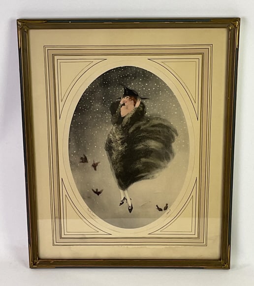 Louis Icart Hand Colored Etching Early Snow (1 of 7)