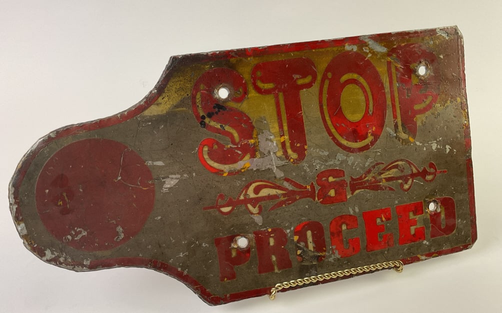 Stop & Proceed Metal Railroad Sign (1 of 3)