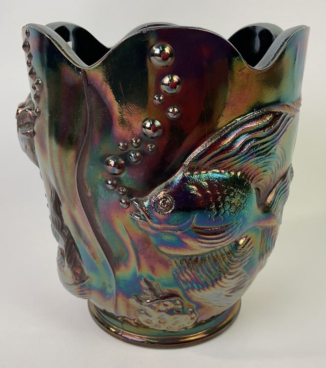 Fenton Amethyst Carnival Glass Atlantis Vase (1 of 6)