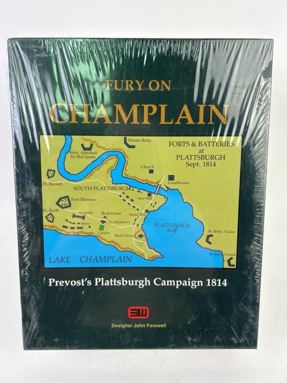 Strategy Game Fury on Champlain Sealed: Fury on Champlain - Prevost's Plattsburgh Campaign 1814. 1994 Copyright 3W Inc., Cambria, CA. #797. Sealed, unplayed