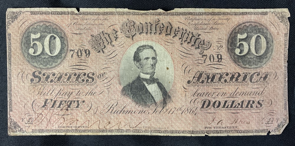 1864 Richmond Confederate $50 Note (1 of 2)