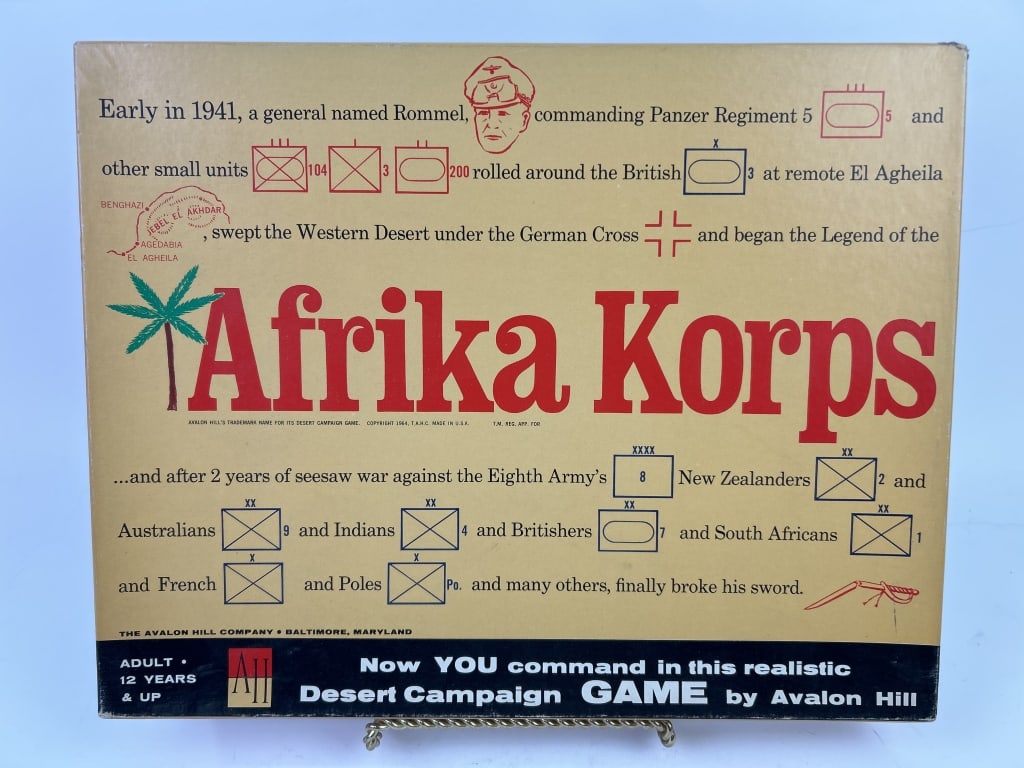 WWII Game Afrika Korps Avalon Hill 1964 (1 of 5)